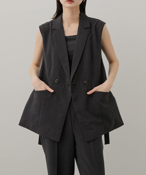Loungdress リネン　ジレ　ベスト LOUNGEDRESS（ラウンジドレス）の「【WEB限定】リネンジレ