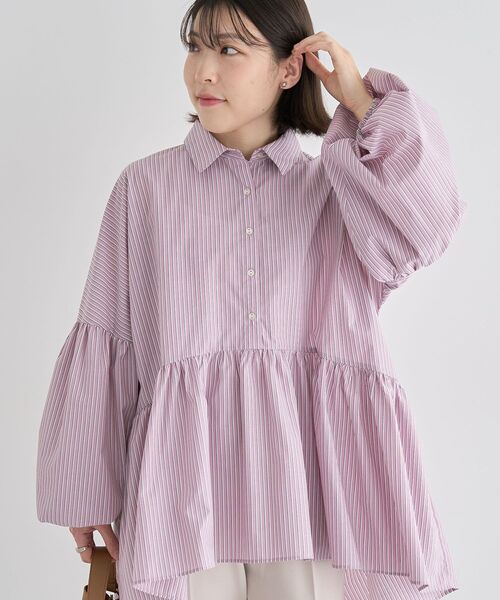 ELENCARE DUE チュニック ストライプシャツチュニック : ZOZOTOWN