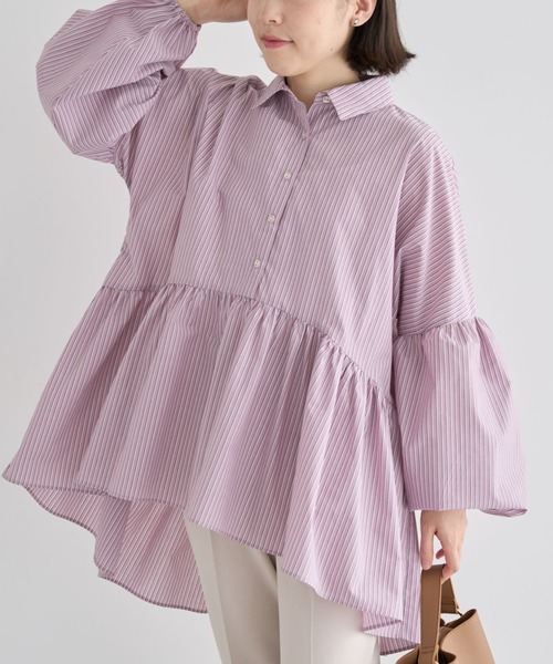 ELENCARE DUE チュニック ストライプシャツチュニック : ZOZOTOWN