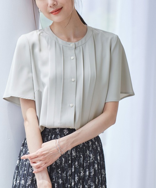 ROPE' PICNIC ブラウス シャツ 多機能ランダムタックハーフスリーブ