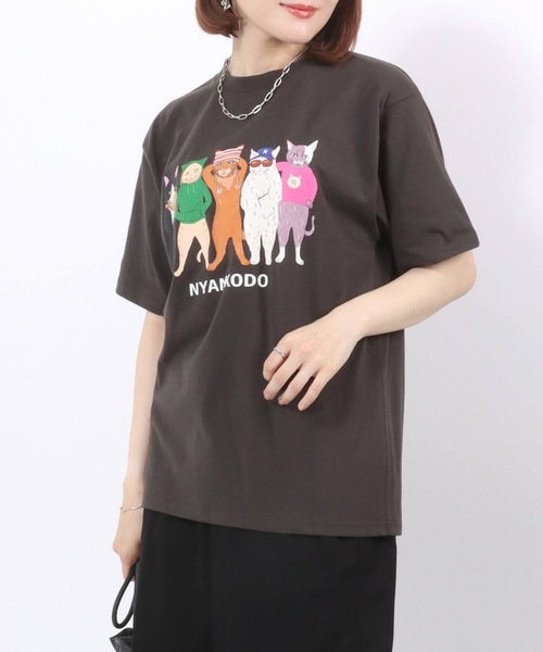 tシャツ 神保町にゃんこ堂 猫プリントTシャツ レディース : ZOZOTOWN