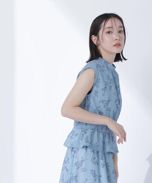 NATURAL BEAUTY BASIC ワンピース フラワーシャーリングブラウス