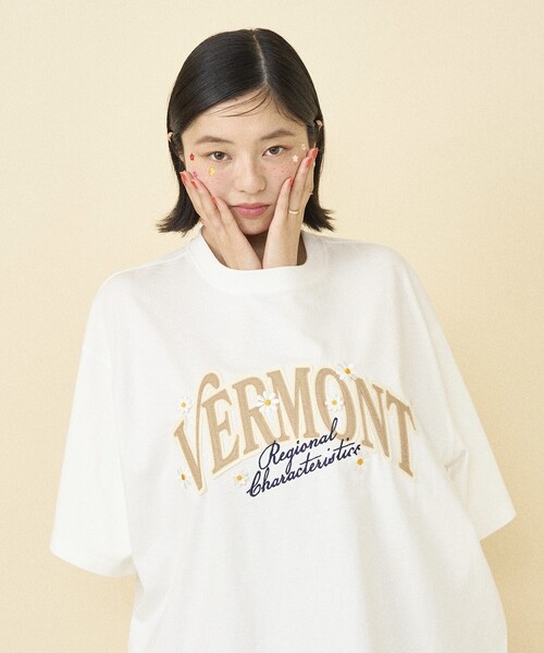 FREAK'S STORE tシャツ ビッグロゴデイジーTシャツ刺繍ロゴT