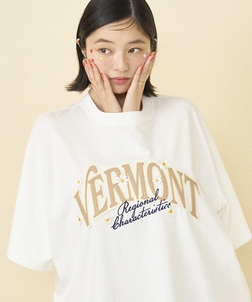 刺繍Tシャツ 刺繍 Tシャツ ロゴ FREAK'S STORE tシャツ ビッグロゴデイジーTシャツ刺繍ロゴT