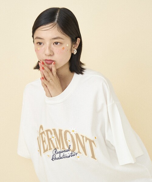刺繍Tシャツ 刺繍 Tシャツ ビッグシルエット Ｔシャツ 半袖 ワンフォークロージング 1111clothing オーバーサイズ Tシャツ