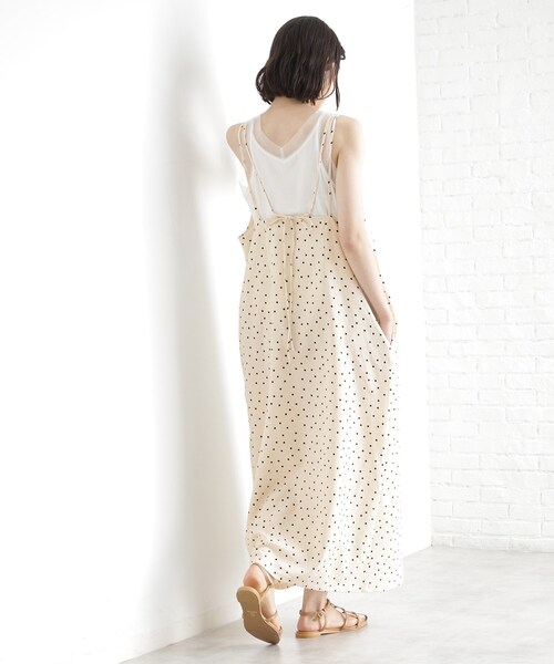 ドットキャミソールワンピース THE SHOP TK ワンピース ドット柄キャミワンピース/洗える