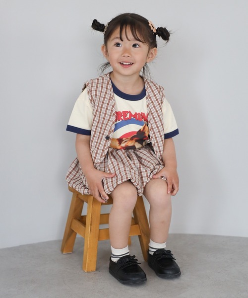ベスト 「3-10才対応」「Better Together」チェック柄ベスト キッズ 子供服 男の子 女の子 | BONJOUR SAGAN enfant