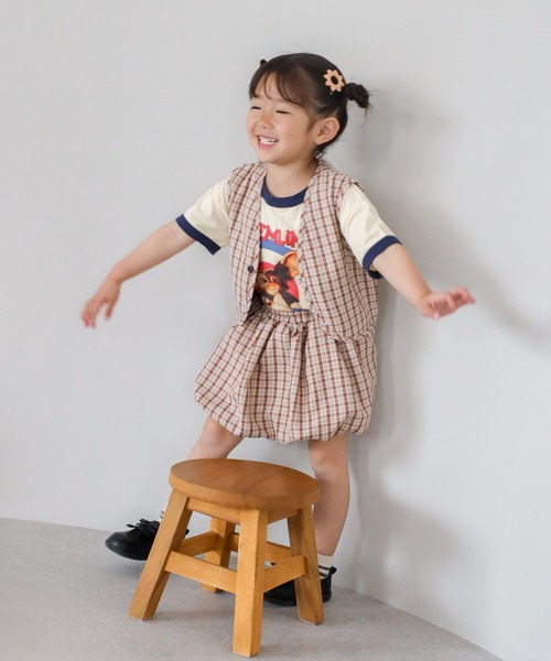 ベスト 「3-10才対応」「Better Together」チェック柄ベスト キッズ 子供服 男の子 女の子 | BONJOUR SAGAN enfant | 09