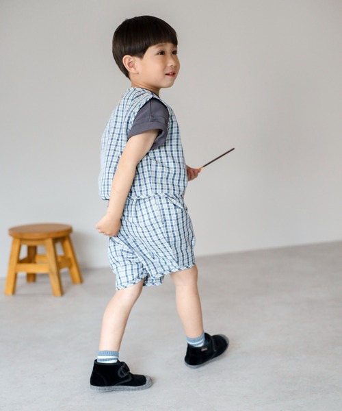 ベスト 「3-10才対応」「Better Together」チェック柄ベスト キッズ 子供服 男の子 女の子 | BONJOUR SAGAN enfant | 15