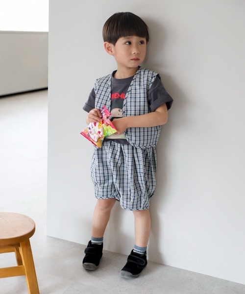 ベスト 「3-10才対応」「Better Together」チェック柄ベスト キッズ 子供服 男の子 女の子 | BONJOUR SAGAN enfant | 17