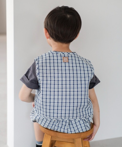ベスト 「3-10才対応」「Better Together」チェック柄ベスト キッズ 子供服 男の子 女の子 | BONJOUR SAGAN enfant | 18