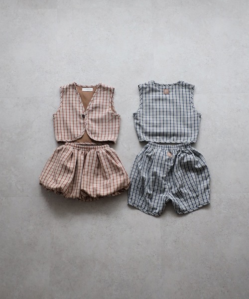 ベスト 「3-10才対応」「Better Together」チェック柄ベスト キッズ 子供服 男の子 女の子 | BONJOUR SAGAN enfant | 19