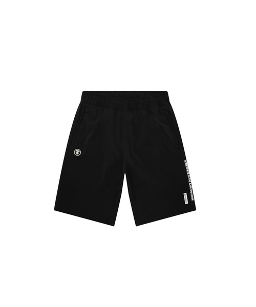 AAPE 黒 ショートパンツ AAPE BY A BATHING APE パンツ NOW WOVEN SHORTS メンズ