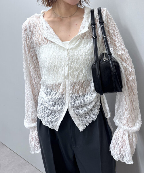 tシャツ 「mline」レース ストーンキャミSET レディース mline]レース ストーンキャミSET（Tシャツ/カットソー）｜mline