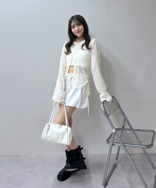 M-LINE tシャツ 「mline」フード付き レースドロスト レディース