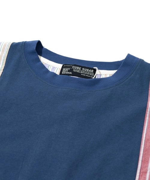CUBE SUGAR tシャツ SUGAR/キューブシュガー ストライプMIX 切替