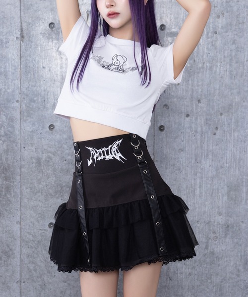 tシャツ DARK ANGEL BEARラインストーンチビTシャツ レディース Amilige tシャツ DARK ANGEL BEARラインストーンチビTシャツ