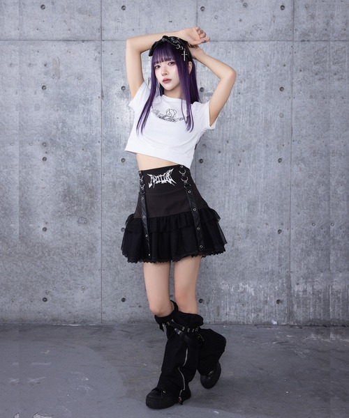 tシャツ DARK ANGEL BEARラインストーンチビTシャツ レディース Amilige tシャツ DARK ANGEL BEARラインストーンチビTシャツ