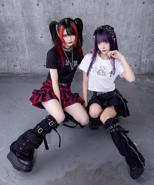 tシャツ DARK ANGEL BEARラインストーンチビTシャツ レディース Amilige tシャツ DARK ANGEL BEARラインストーンチビTシャツ
