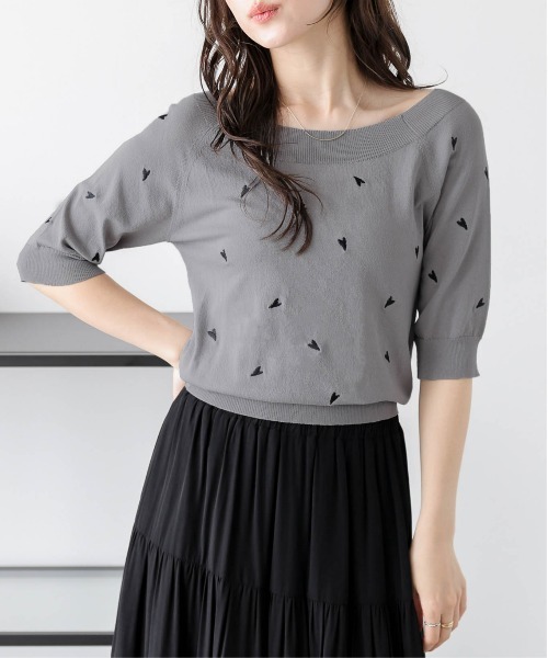 tシャツ 2WAYハート刺繍サマーニットトップス レディース : ZOZOTOWN