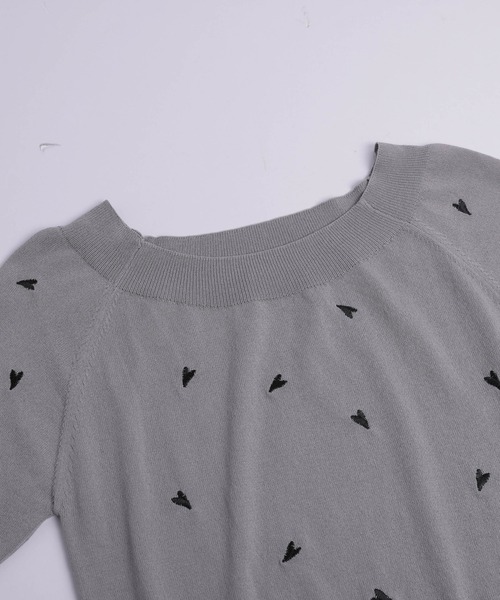 tシャツ 2WAYハート刺繍サマーニットトップス レディース : ZOZOTOWN