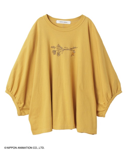 tシャツ SUPER　HAKKA×世界名作劇場　あらいぐまラスカルとフラワー刺繍ドルマンスリーブTシャツ レディース SUPER HAKKA｜SUPER HAKKA×世界名作劇場 あらいぐまラスカルと