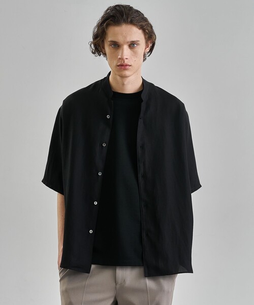 【美品】UNITED TOKYO スタンドカラーシャツ UNITED TOKYO シャツ ヴィスコースリネン スタンドカラーシャツ