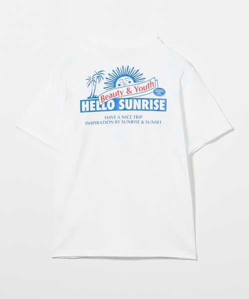 hello sunrise ☆ HS Original Logo Tee_Off White 送料無料 BEAUTY＆YOUTH UNITED ARROWS tシャツ 「別注」「HELLOSUNRISE