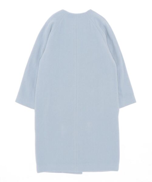 「Te chichi」 ノーカラーコート フリ- ブルー レディース_画像2