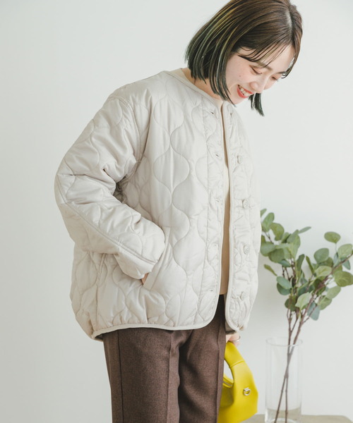 「ITEMS URBANRESEARCH」 キルティングブルゾン FREE ベージュ系その他 レディース_画像3