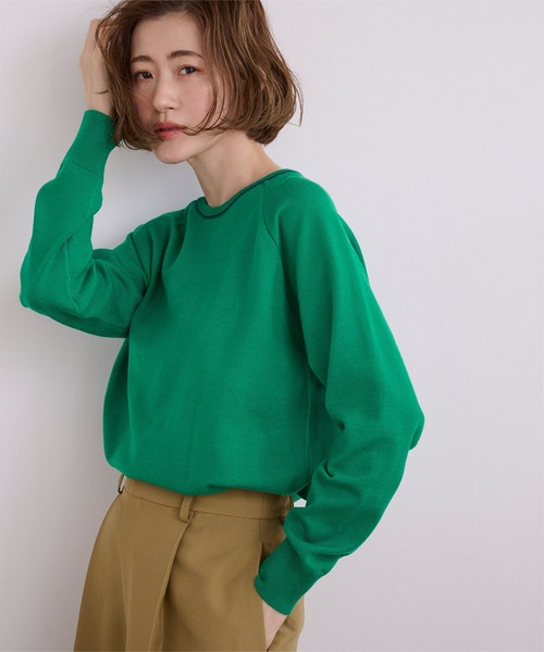 クラネ 長袖 ニット セーター クルーネック ストレッチ 1 S 緑 グリーン 楽天市場】CLANE（ニット・セーター｜トップス）：レディース