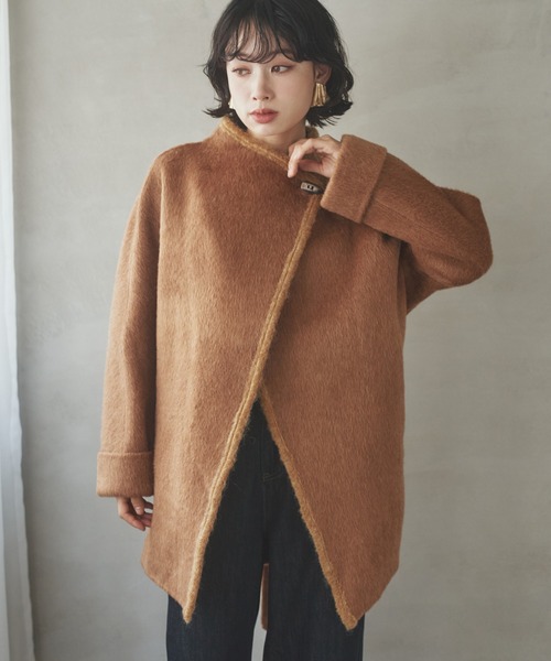 ステンカラーコート コート cashmere stand collar toggle coat