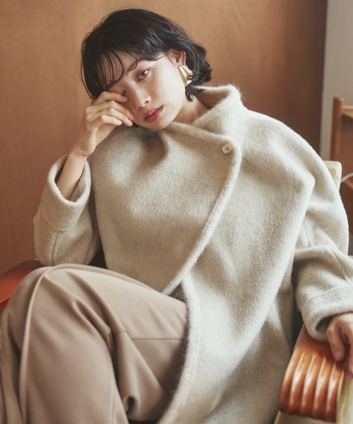 ステンカラーコート コート cashmere stand collar toggle coat