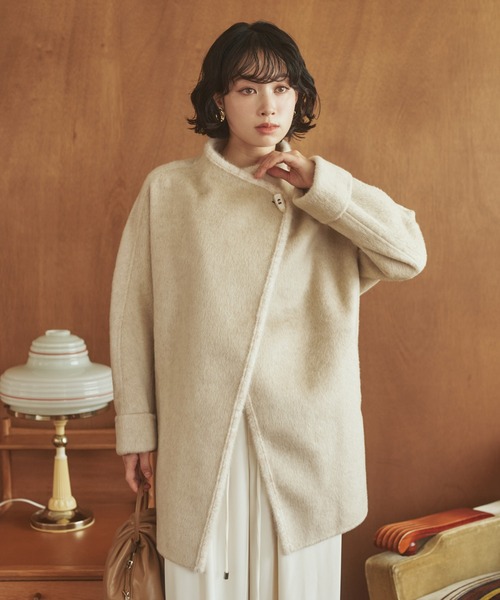 ステンカラーコート コート cashmere stand collar toggle coat