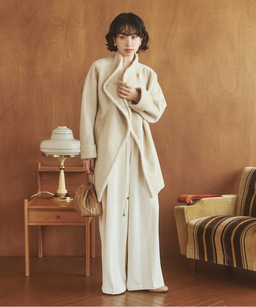 ステンカラーコート コート cashmere stand collar toggle coat 