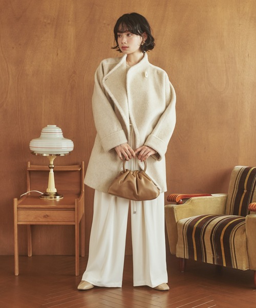 ステンカラーコート コート cashmere stand collar toggle coat