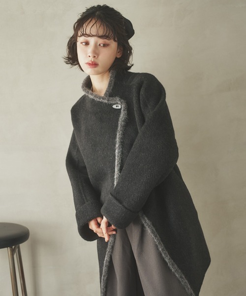 ステンカラーコート コート cashmere stand collar toggle coat