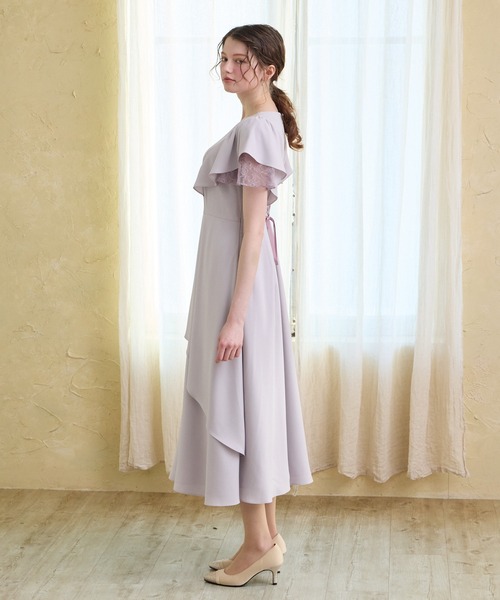 AIMER（エメ） ドレス レースレイヤードスリーブラッフルフレア