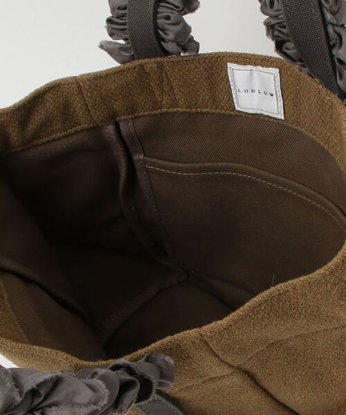 美品 LUDLOW ラドロー スカラップ 本革 巾着 ショルダーバッグ グレー LUDLOW（ラドロー）の「スカラップショッピングバッグ（レース