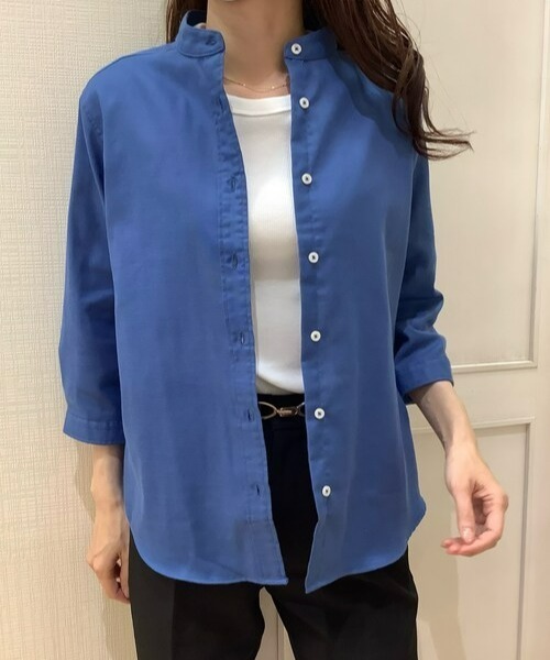 「Pitta Re:)」 7分袖ブラウス L ダークブルー レディース