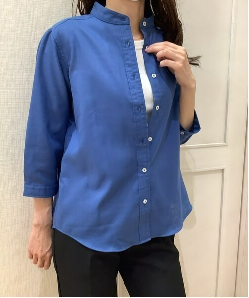 「Pitta Re:)」 7分袖ブラウス L ダークブルー レディース
