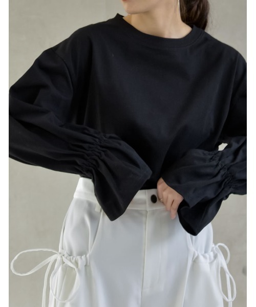 「Re:EDIT」 長袖カットソー LARGE ベージュ レディース