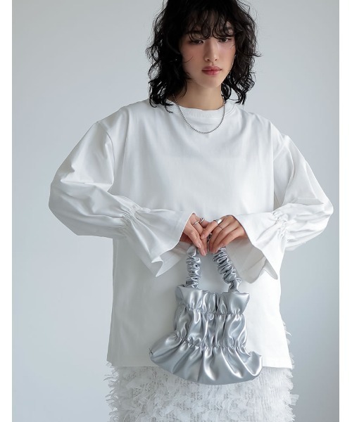 「Re:EDIT」 長袖カットソー LARGE ベージュ レディース