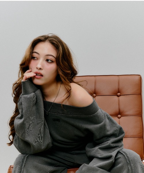 BLONDEY トレーナー スウェット リブデザインオフショル