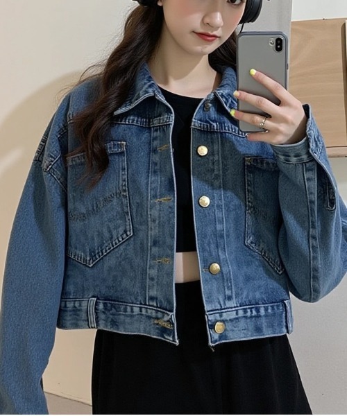 cammie デニムジャケット gジャン バックオープンビッグポケットデニム