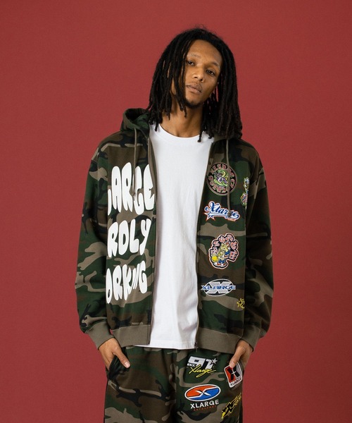 XLARGE パーカー MULTI LOGO ZIP UP HOODED SWEATSHIRT メンズ