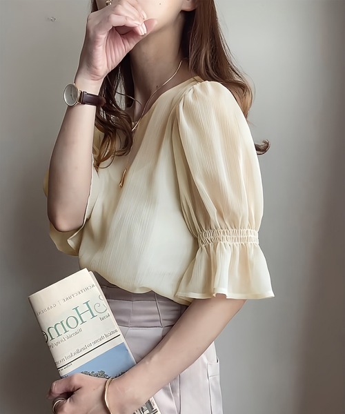 「FILLOU」 半袖ブラウス LARGE ブラック レディース_画像9