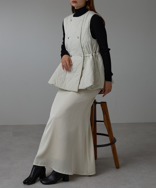 r.（アールドット） ダウンベスト ベスト キルティング フレアベスト