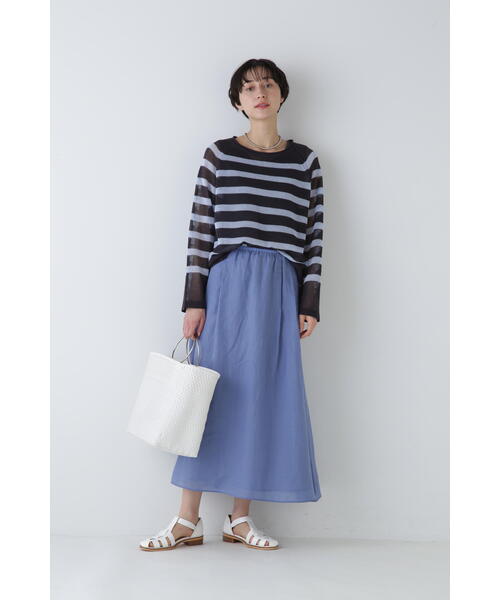 「human woman」 長袖ニット MEDIUM チャコールグレー レディース_画像3