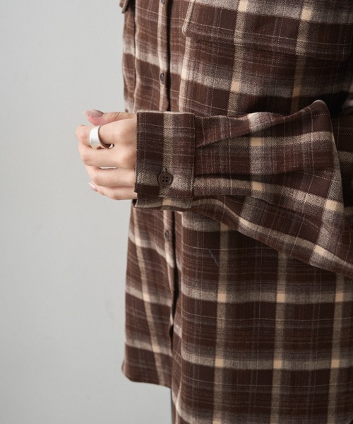 pual ce cin ブラウス シャツ オンブレチェックシャツ レディース